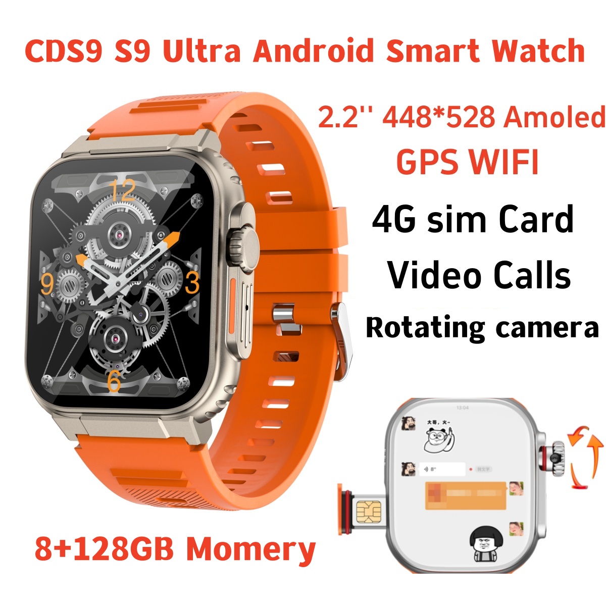 Fall Detection Watch - Smartwatch S10 Originale con Rete 4G/5G,