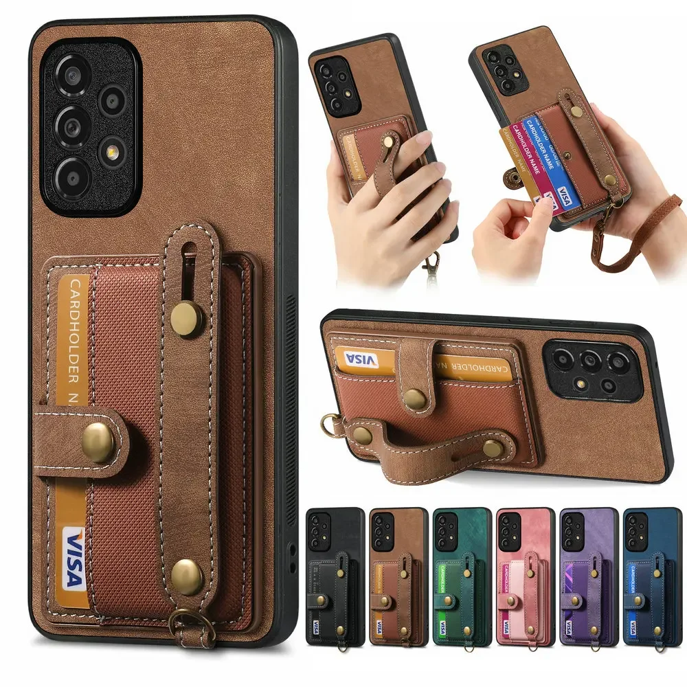 Vivo V40 - Custodia portafoglio in pelle con portacarte